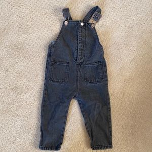 Zara Black Denim Overalls